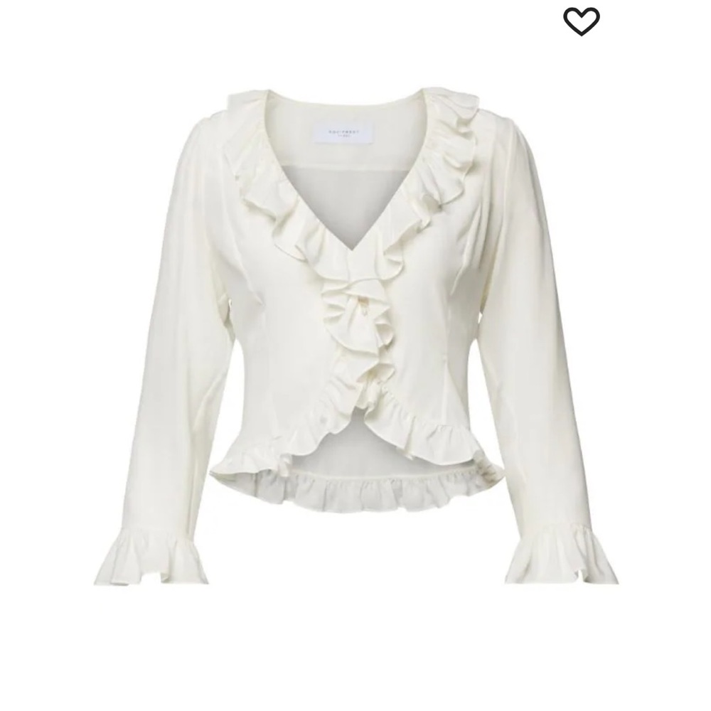 NWT Equipment femme Yasmina white 100% silk ruffle blouse   Size S - Picture 5 of 10